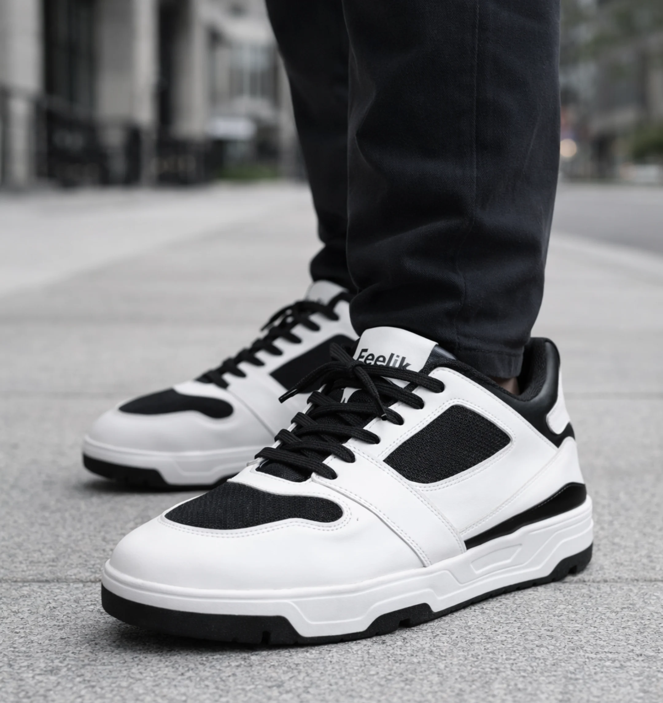Top view of elevator sneakers for men with breathable and comfortable design